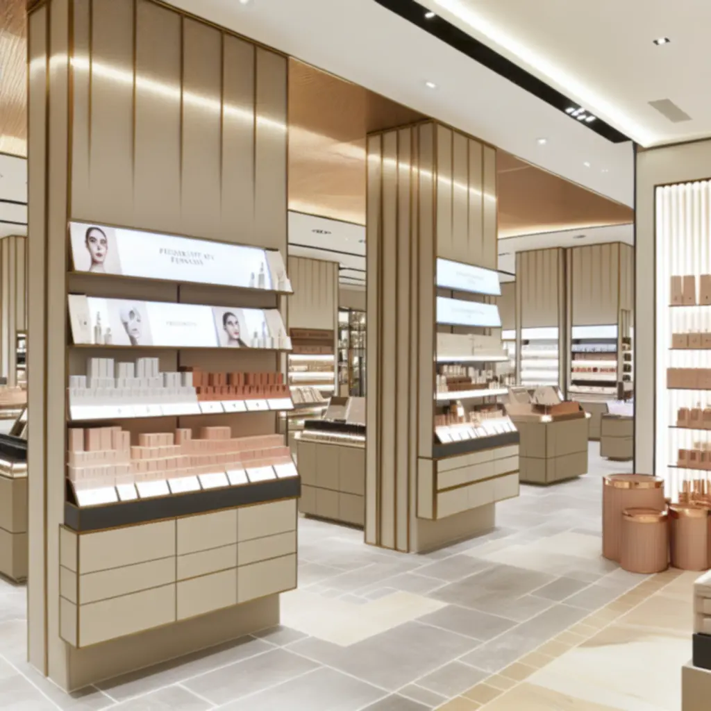 Wizualna atmosfera BeautyCarre z miękką paletą beżu, różu i złotych akcentów