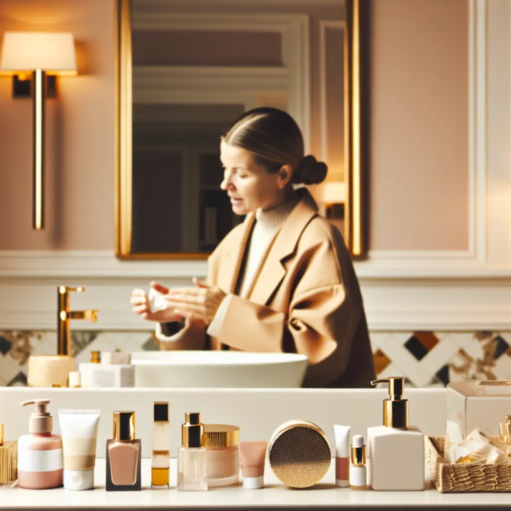 Elegancki rytuał pielęgnacyjny z kosmetykami BeautyCarre na jasnym tle