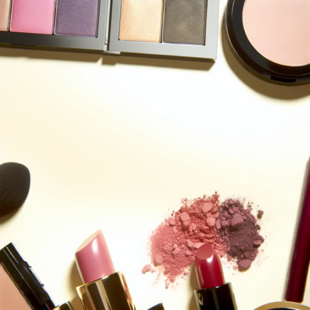 Sezonowa kolekcja produktów do makijażu w eleganckiej aranżacji